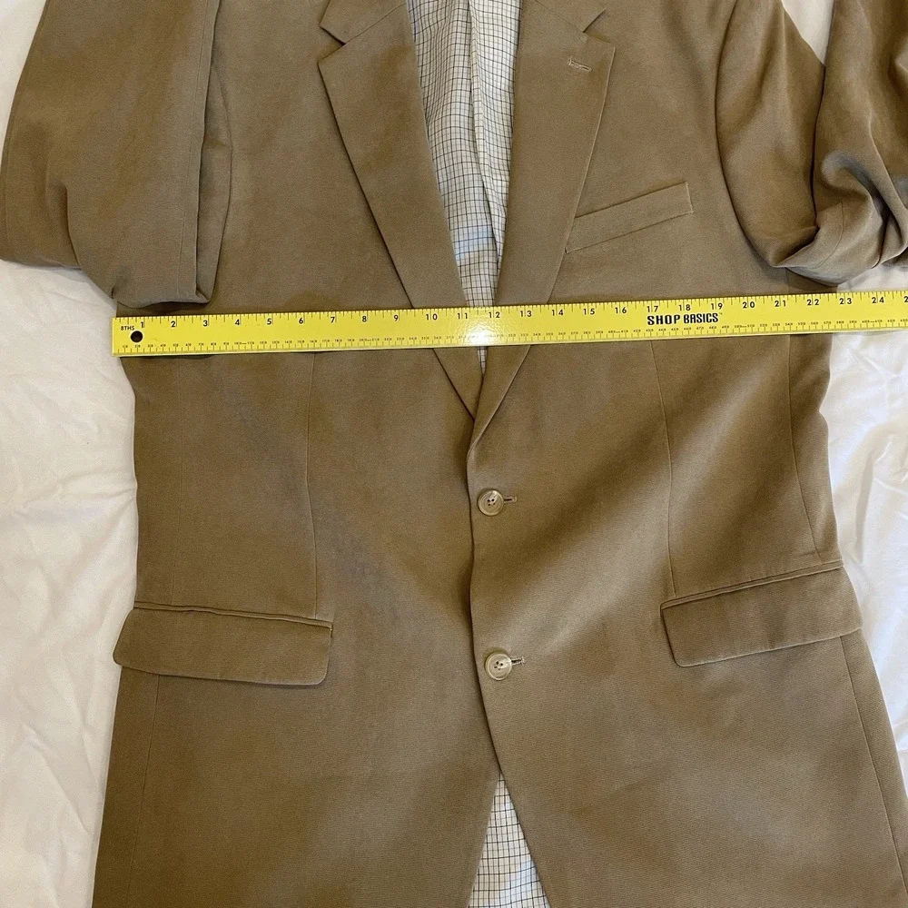 Lauren Ralph Lauren Blazer 42L Beige Polyester‎ Khaki Suit Jacket Sport Coat